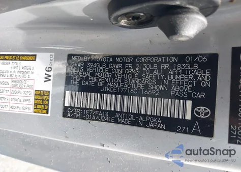 2006 Scion Tc из США, поврежденный, VIN JTKDE177160116692